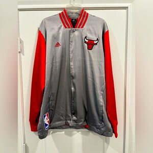 2014 Chicago Bulls Warmup Jacket Silver And Red Size L